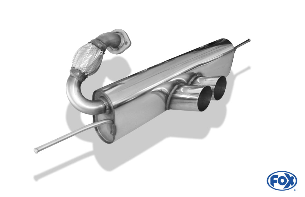 FOX Smart Fortwo Coupe 451 mit Brabus Stoßstange Endschalldämpfer Ausgang mittig - 2x80 Typ 14