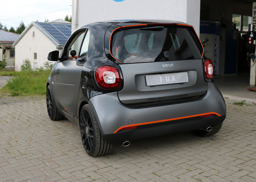 FOX Smart Fortwo 453 Endschalldämpfer quer Ausgang rechts/links inkl. Flexstück - 86x54 Typ 32 rechts/links