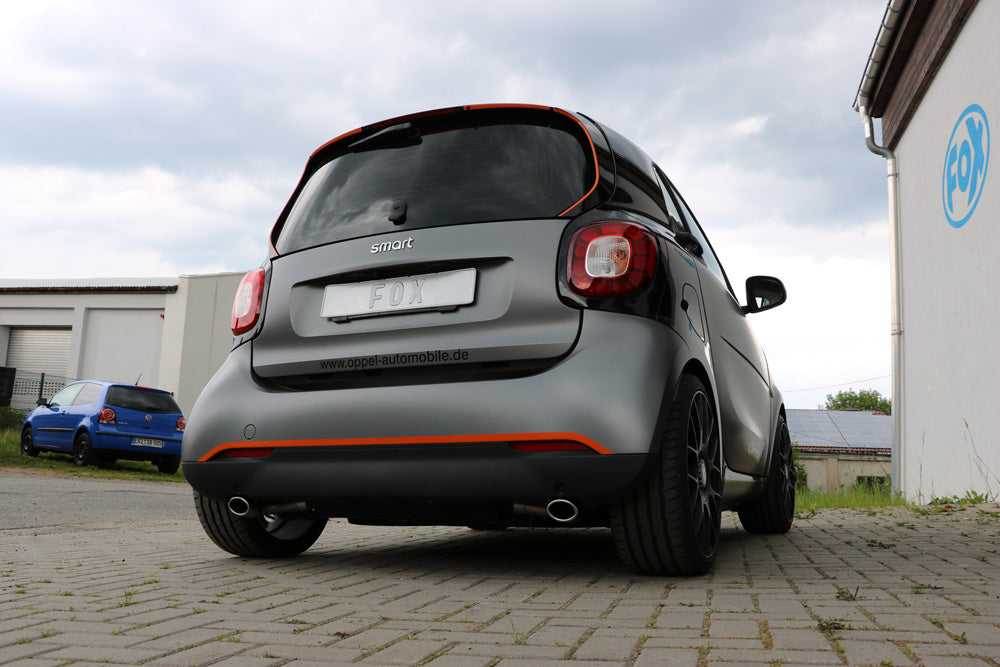 FOX Smart Fortwo 453 Endschalldämpfer quer Ausgang rechts/links inkl. Flexstück - 86x54 Typ 32 rechts/links