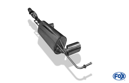 FOX Smart Fortwo 453 mit Brabus Heckansatz Endschalldämpfer quer Ausgang rechts/links inkl. Flexstück - 1x90 Typ 25 rechts/links