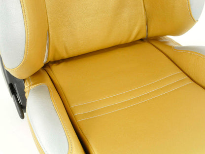FK Sportsitze Auto Halbschalensitze Set New York gold/silber in Motorsport-Optik