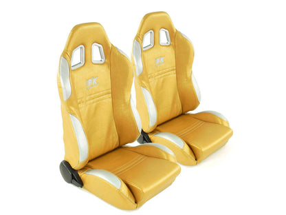 FK Sportsitze Auto Halbschalensitze Set New York gold/silber in Motorsport-Optik