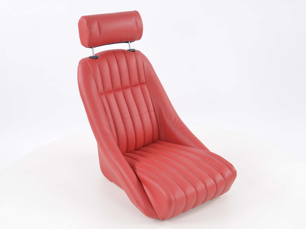 FK Oldtimersitze Auto Vollschalensitze Set Classic 2 Kunstleder rot mit Kopfstütze