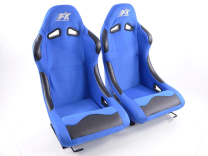 FK Sportsitze Auto Vollschalensitze Set Basic Stoff blau