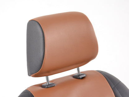 FK Oldtimersitze Auto Vollschalensitze Set im Retro-Look schwarz/hellbraun