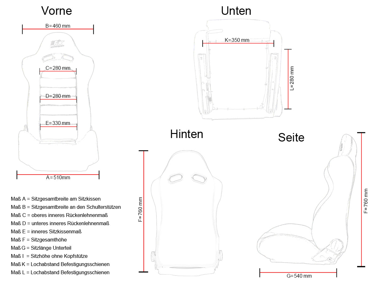 FK Oldtimersitze Auto Vollschalensitze Set im Retro-Look schwarz/hellbraun