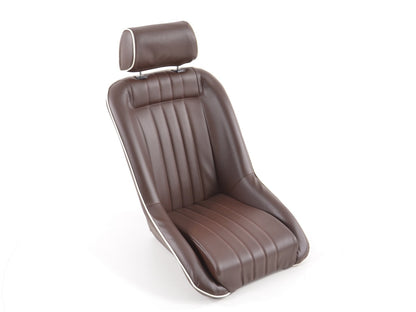 FK Oldtimersitze Auto Vollschalensitze Set im Retro-Look dunkelbraun/weiß