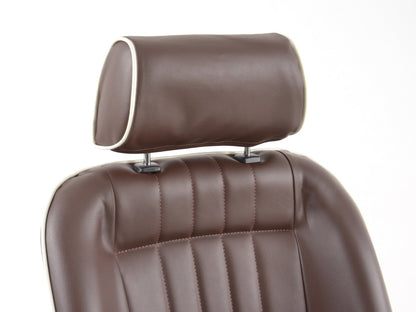 FK Oldtimersitze Auto Vollschalensitze Set im Retro-Look dunkelbraun/weiß