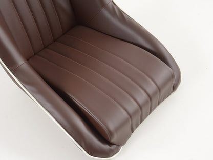 FK Oldtimersitze Auto Vollschalensitze Set im Retro-Look dunkelbraun/weiß