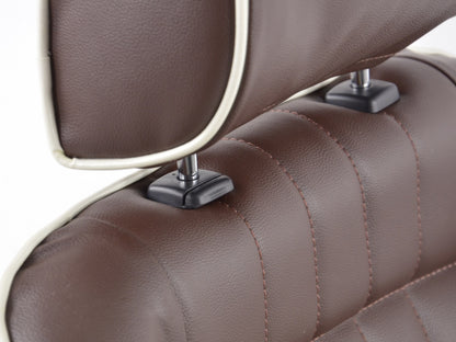 FK Oldtimersitze Auto Vollschalensitze Set im Retro-Look dunkelbraun/weiß