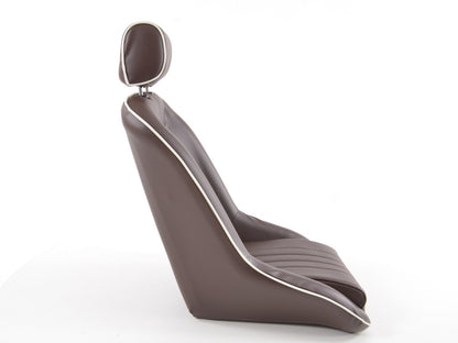 FK Oldtimersitze Auto Vollschalensitze Set im Retro-Look dunkelbraun/weiß