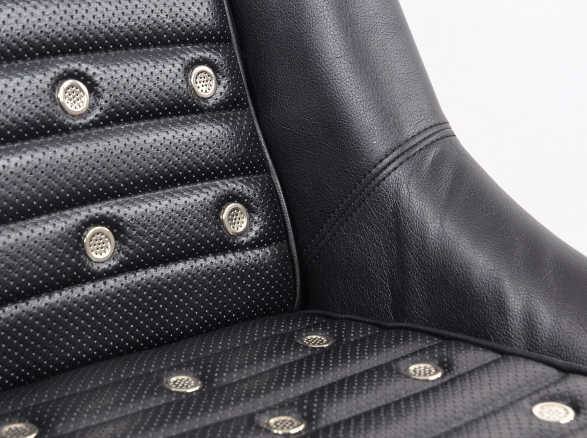 FK Oldtimersitze Auto Vollschalensitze Set Classic 1 Kunstleder schwarz mit Kopfstütze ohne Laufschienen