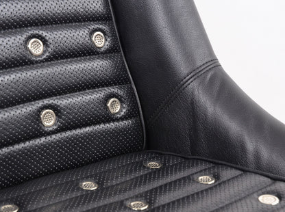 FK Oldtimersitze Auto Vollschalensitze Set Classic 1 Kunstleder schwarz mit Kopfstütze ohne Laufschienen