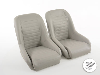 FK Oldtimersitze Auto Vollschalensitze Set im Retro-Look grau