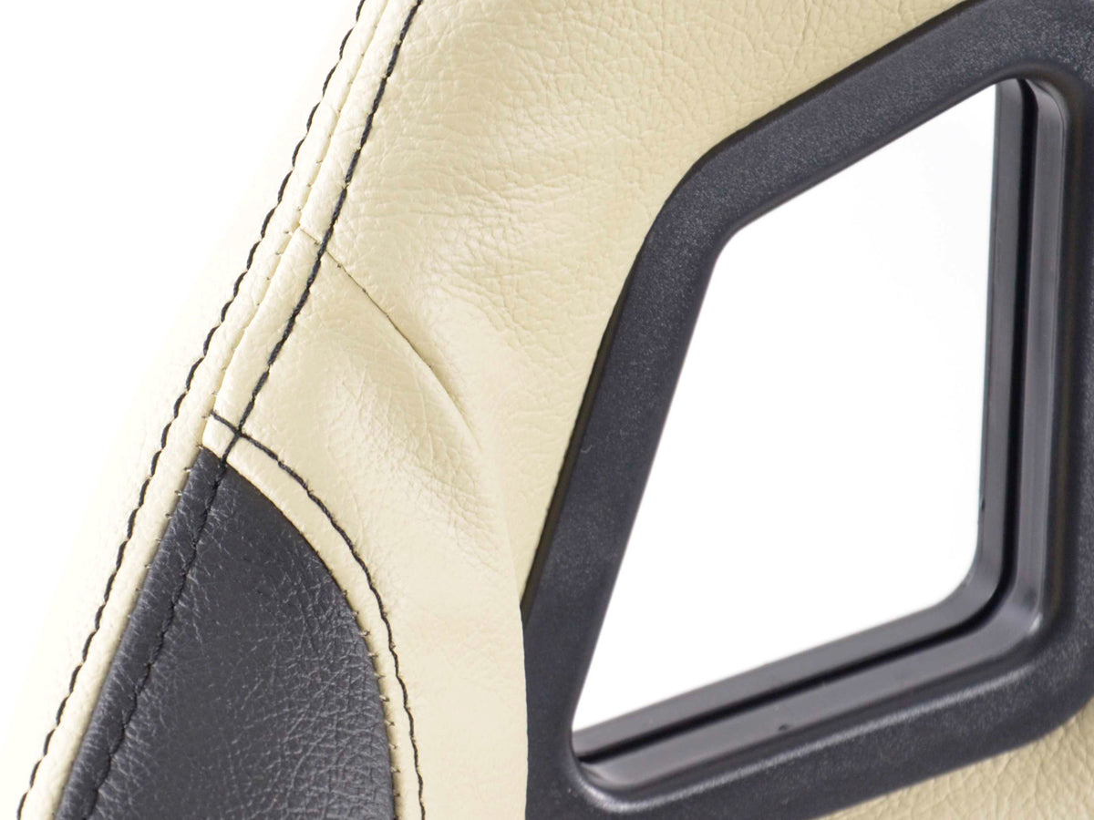 FK Sportsitze Auto Halbschalensitze Set New York beige/schwarz in Motorsport-Optik