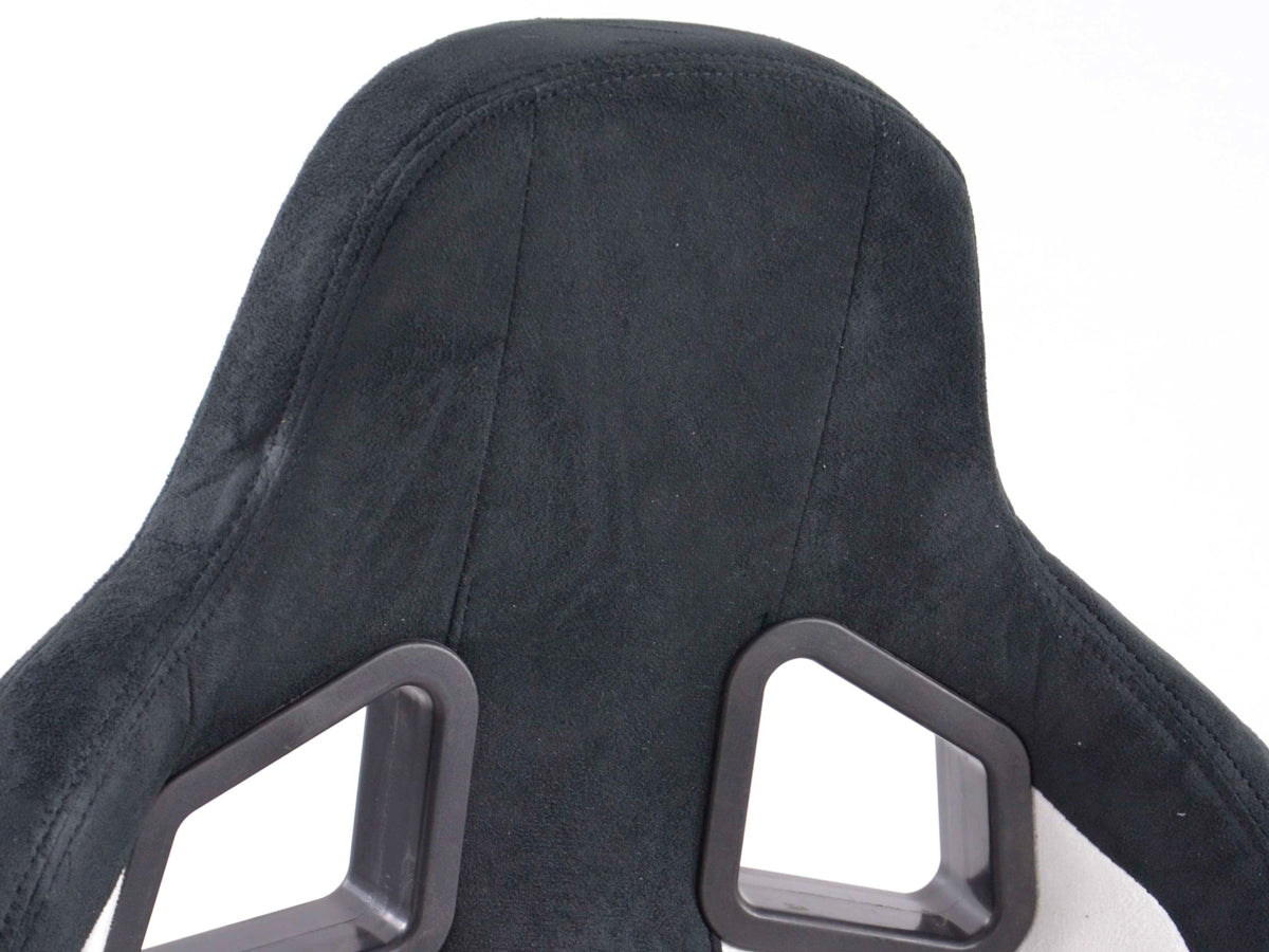 FK Sportsitze Auto Halbschalensitze Set Columbus Kunstleder weiß/schwarz mit Laufschienen