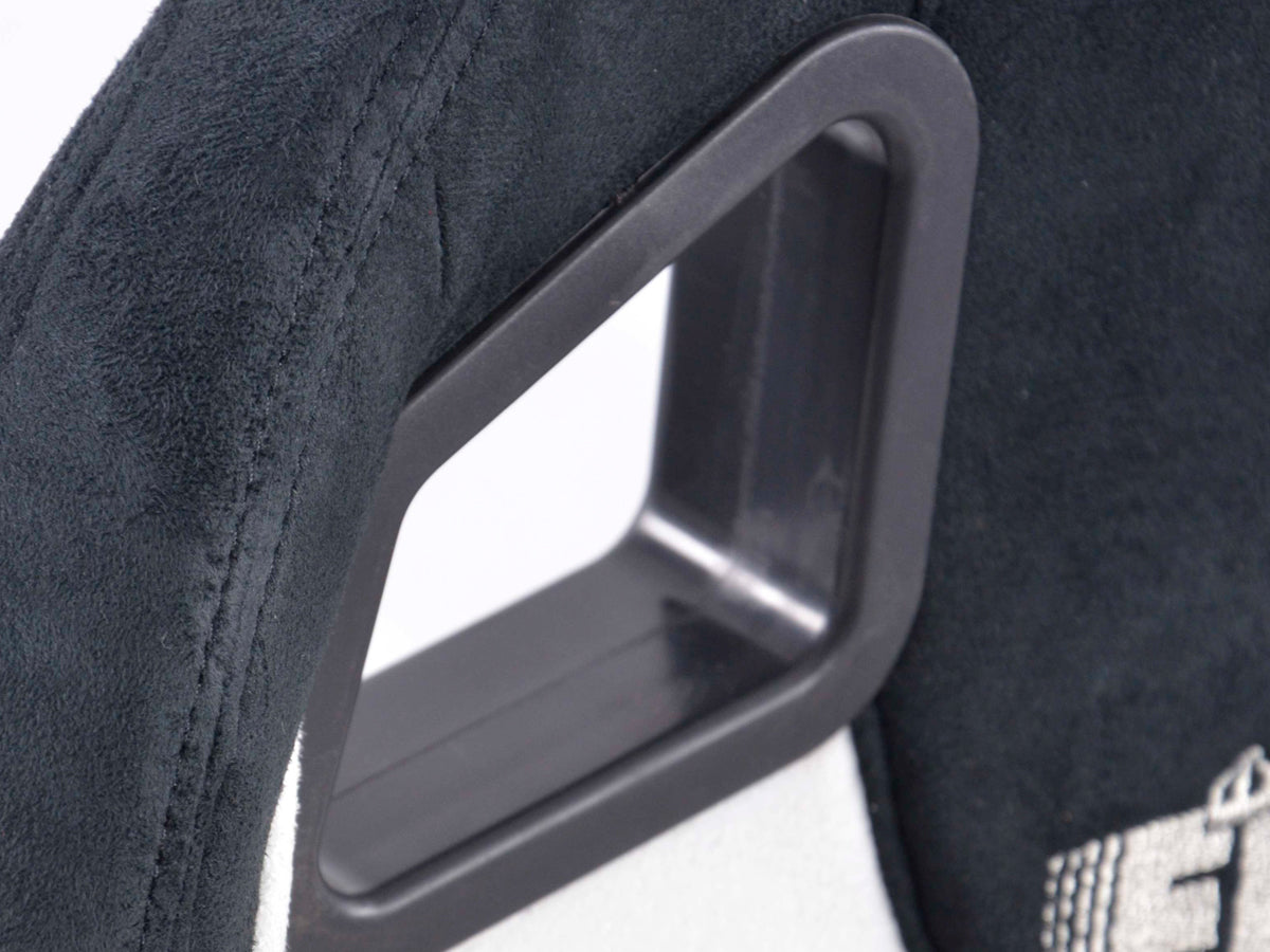 FK Sportsitze Auto Halbschalensitze Set Columbus Kunstleder weiß/schwarz mit Laufschienen