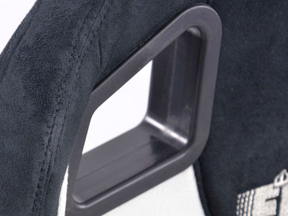 FK Sportsitze Auto Halbschalensitze Set Columbus Kunstleder weiß/schwarz mit Laufschienen