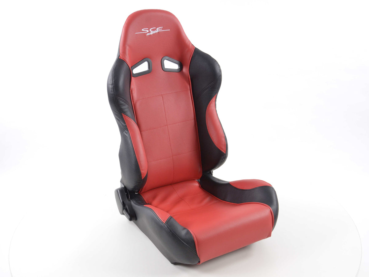 FK Sportsitze Auto Halbschalensitze Set SCE-Sportive 1 Kunstleder rot/schwarz