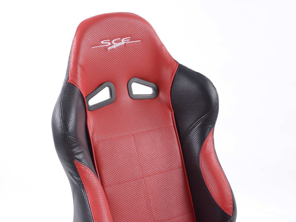 FK Sportsitze Auto Halbschalensitze Set SCE-Sportive 2 Kunstleder rot/schwarz