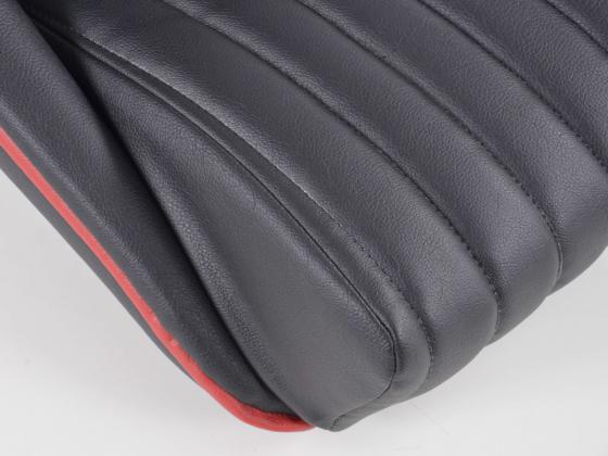 FK Oldtimersitze Auto Vollschalensitze Set Montgomery im Retro-Look schwarz/rot