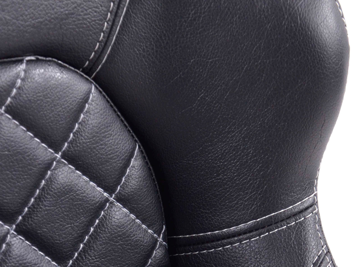 FK Sportsitze Auto Halbschalensitze Set Las Vegas Kunstleder schwarz Naht weiß