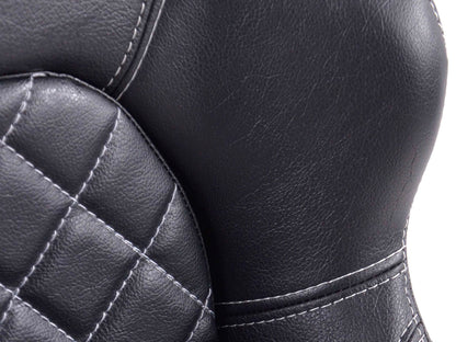 FK Sportsitze Auto Halbschalensitze Set Las Vegas Kunstleder schwarz Naht weiß