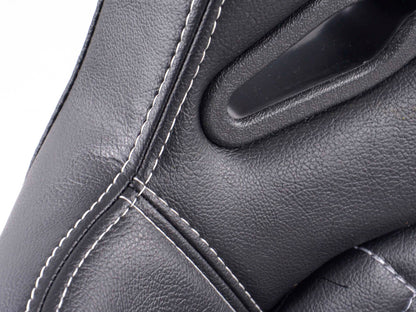 FK Sportsitze Auto Halbschalensitze Set Las Vegas Kunstleder schwarz Naht weiß