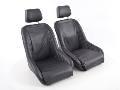 FK Oldtimersitze Auto Vollschalensitze Set im Retro-Look schwarz