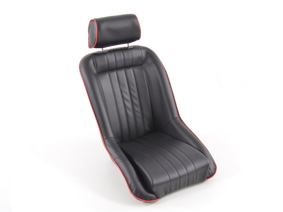 FK Oldtimersitze Auto Vollschalensitze Set im Retro-Look schwarz/rot