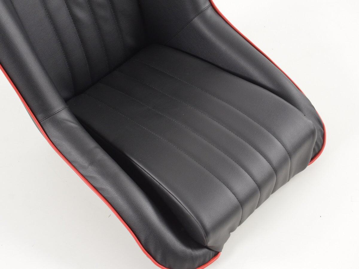 FK Oldtimersitze Auto Vollschalensitze Set im Retro-Look schwarz/rot