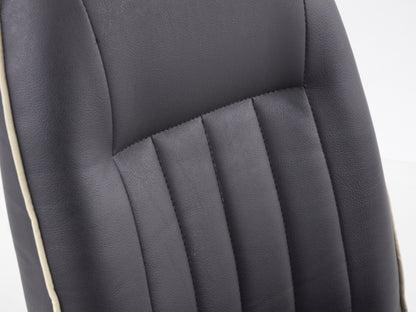 FK Oldtimersitze Auto Vollschalensitze Set Classic 4 schwarz/weiß mit Kopfstütze