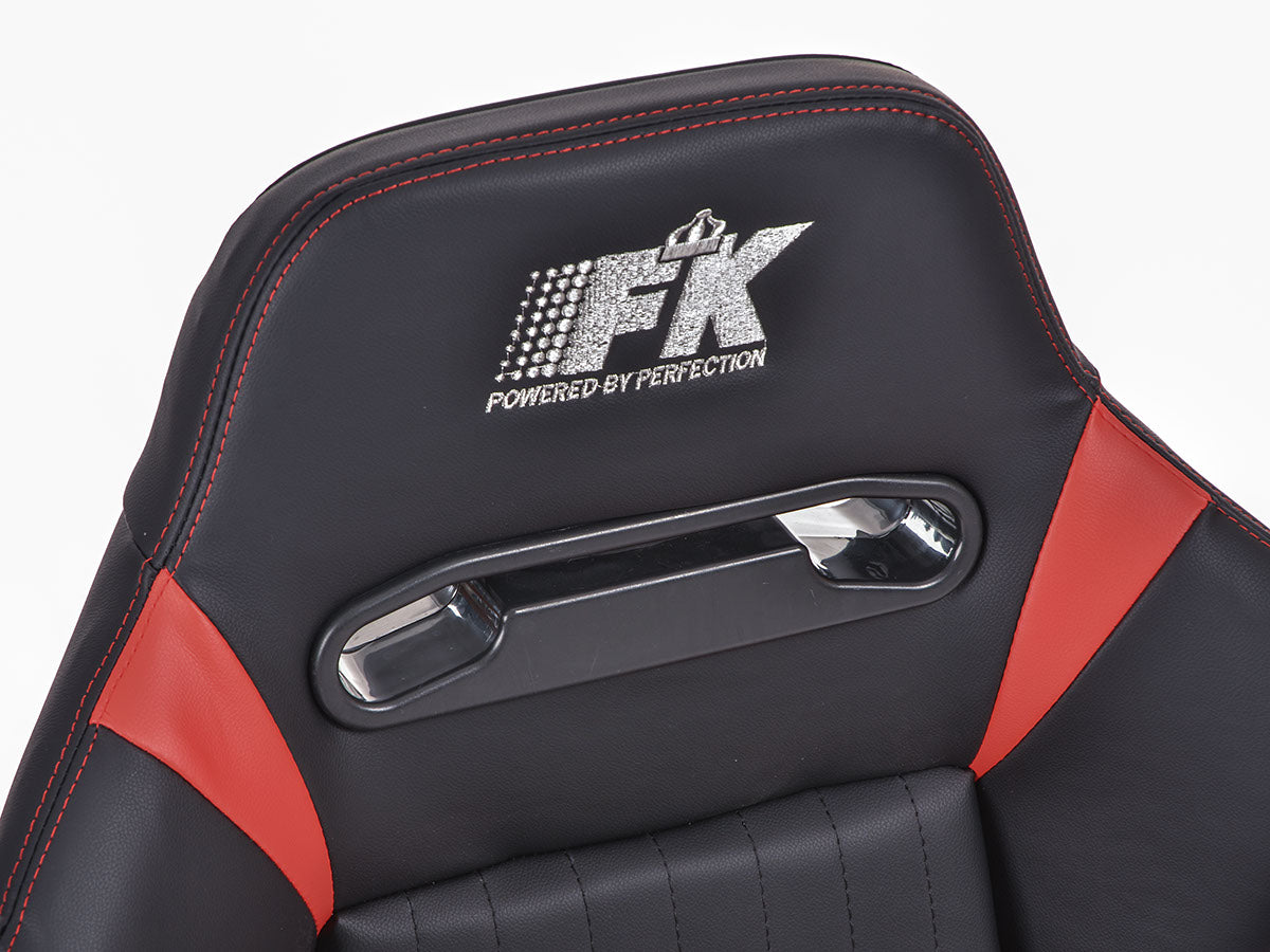 FK Sportsitze Auto Halbschalensitze Set Frankfurt Kunstleder schwarz/rot