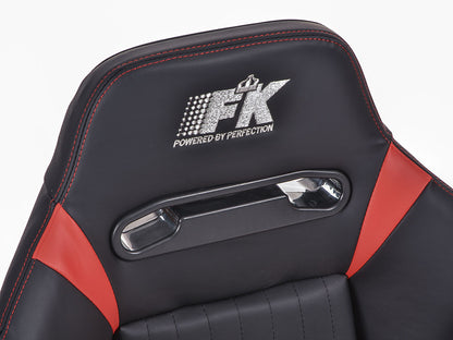FK Sportsitze Auto Halbschalensitze Set Frankfurt Kunstleder schwarz/rot