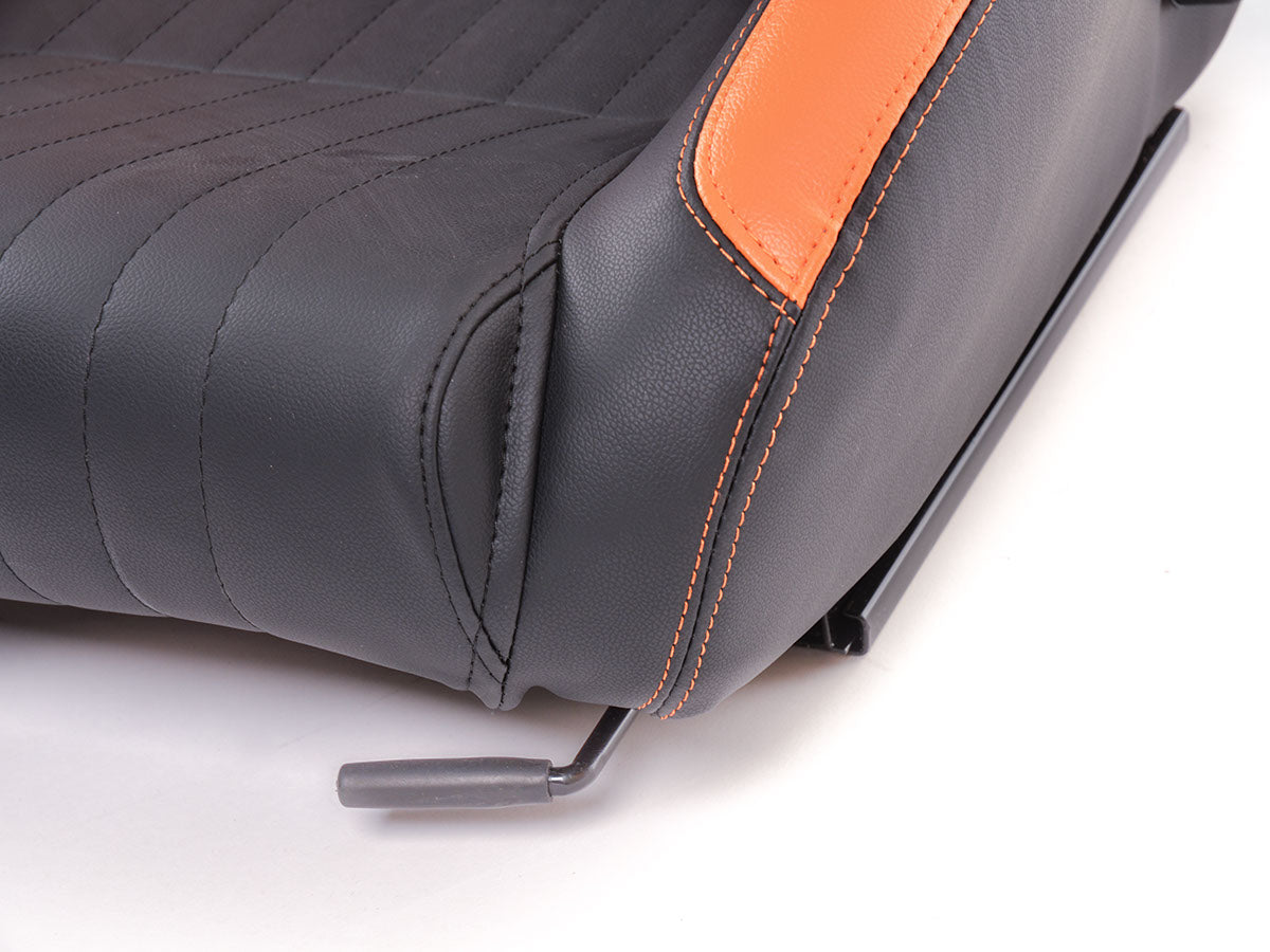 FK Sportsitze Auto Halbschalensitze Set Frankfurt Kunstleder schwarz/orange
