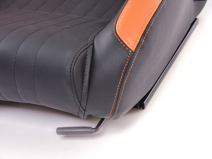 FK Sportsitze Auto Halbschalensitze Set Frankfurt Kunstleder schwarz/orange
