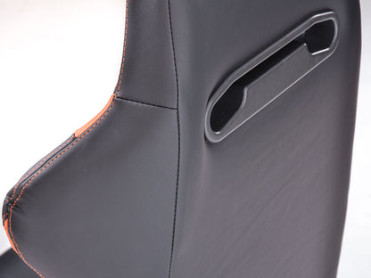 FK Sportsitze Auto Halbschalensitze Set Frankfurt Kunstleder schwarz/orange
