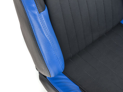 FK Sportsitze Auto Halbschalensitze Set Frankfurt Kunstleder schwarz/blau