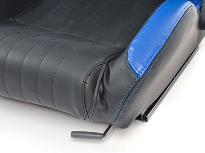 FK Sportsitze Auto Halbschalensitze Set Frankfurt Kunstleder schwarz/blau