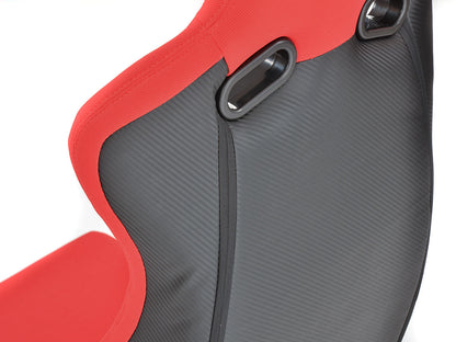 FK Sportsitze Auto Halbschalensitze Set Köln Kunstleder/Stoff schwarz/rot