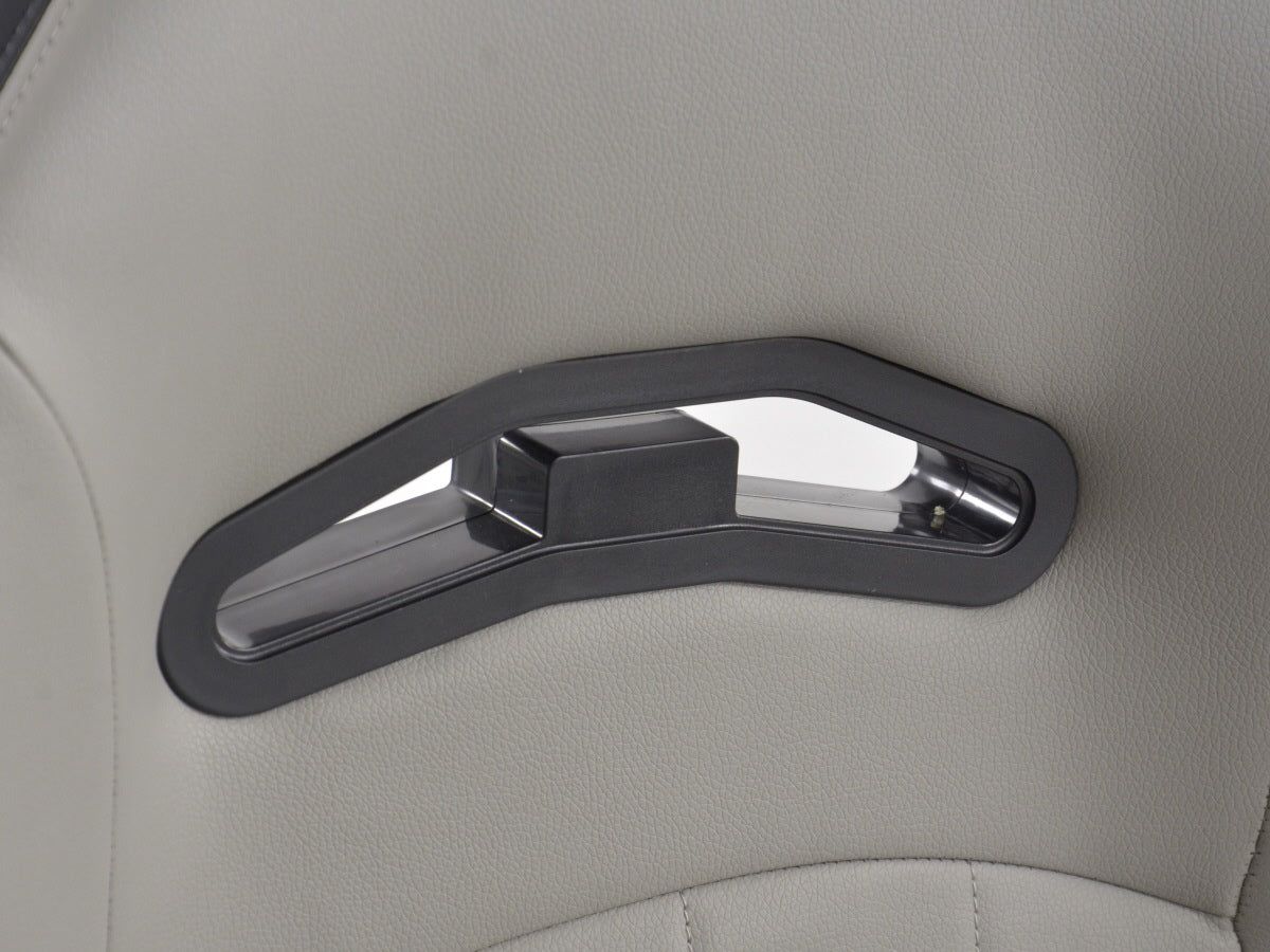 FK Sportsitze Auto Halbschalensitze Set Kunstleder grau Naht schwarz