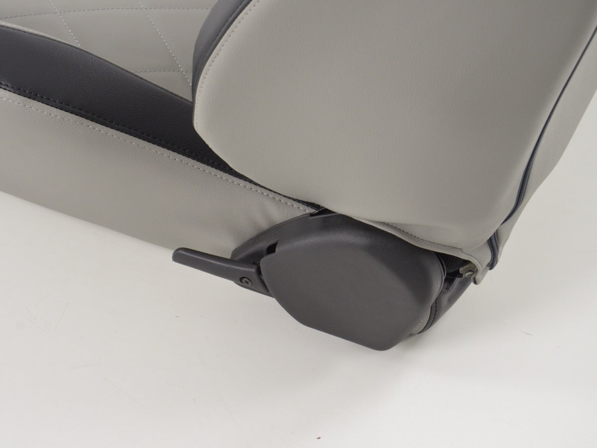 FK Sportsitze Auto Halbschalensitze Set Kunstleder grau Naht schwarz
