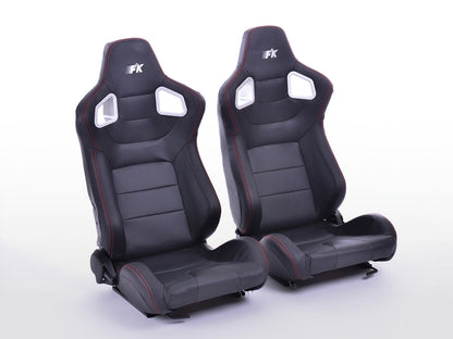 FK Sportsitze Auto Halbschalensitze Set Stuttgart Kunstleder schwarz Carbon-Look