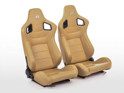 FK Sportsitze Auto Halbschalensitze Set Stuttgart Kunstleder beige