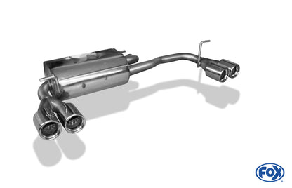 FOX Subaru Justy II für Modelle mit nicht lackierter Stoßstange Endschalldämpfer quer  Ausgang rechts/links - 2x76 Typ 13 rechts/links