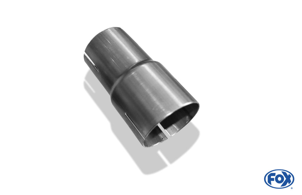 FOX Doppelmuffe - d1Ø/ d2Ø verschieden Länge: 120mm rechts/ links geschlitzt   d1 innen =  mm - d2 innen =  mm  (d1/d2 muss angegeben werden, Differenz max +/- 10mm)