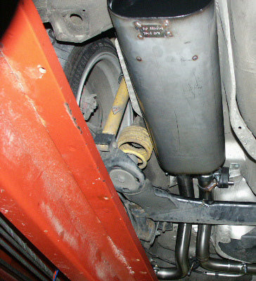 FOX VW Golf IV 3-türig Endschalldämpfer Side Pipe - 130x50 Typ 50 Ausgang auf Fahrerseite