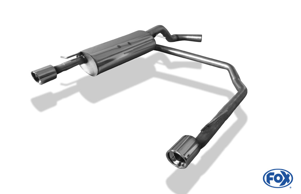 FOX VW  Golf IV Endschalldämpfer Ausgang rechts/links Ø63,5mm - 1x90 Typ 17 rechts/links R32 Design