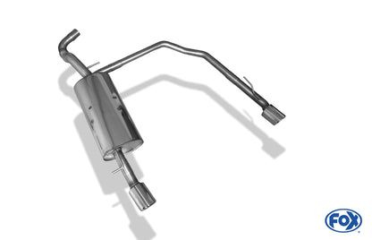 FOX VW  Golf IV Endschalldämpfer Ausgang rechts/links Ø63,5mm - 1x90 Typ 17 rechts/links R32 Design