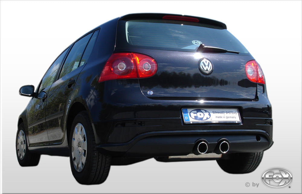 FOX VW Golf V Endschalldämpfer Ausgang mittig R32-Design - 2x90 Typ 16 mittig